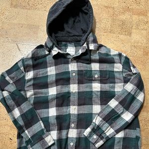 Men’s American Eagle Hooded Flannel NWOT Size XL